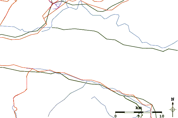 Roads and rivers around Kepa, Karavanke