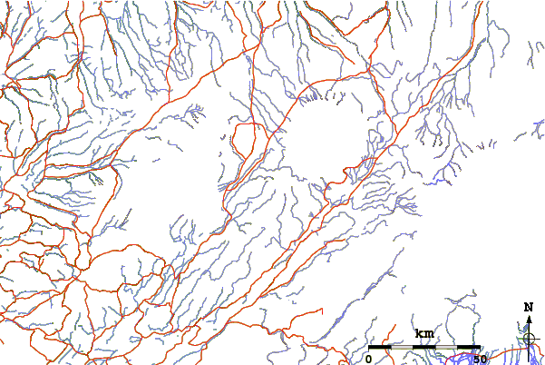 Roads and rivers around Kerlingarfjoll