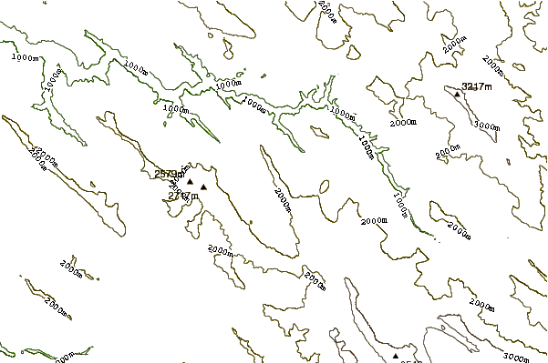 Mountain peaks around Keyno