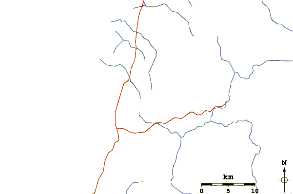 Roads and rivers around Khao Nom Sao