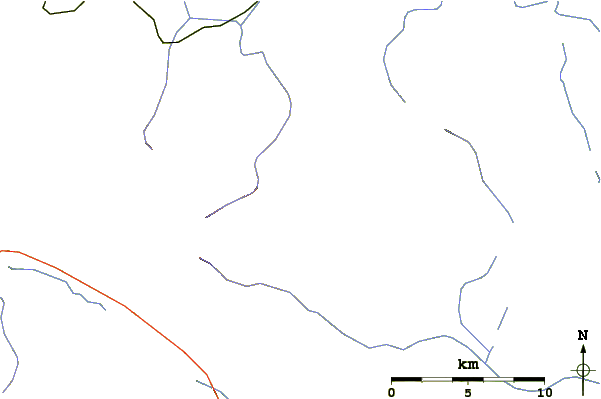 Roads and rivers around Kibby Mountain