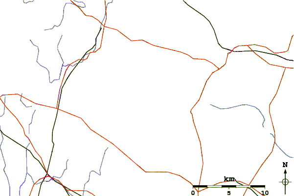 Roads and rivers around Kidder Mountain