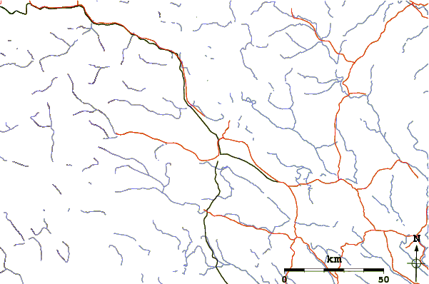 Roads and rivers around Kiirunavaara