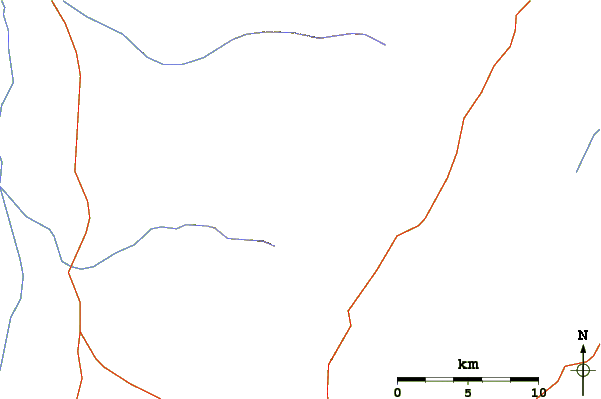 Roads and rivers around King Peak (Nevada)