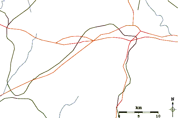 Roads and rivers around King's Pinnacle