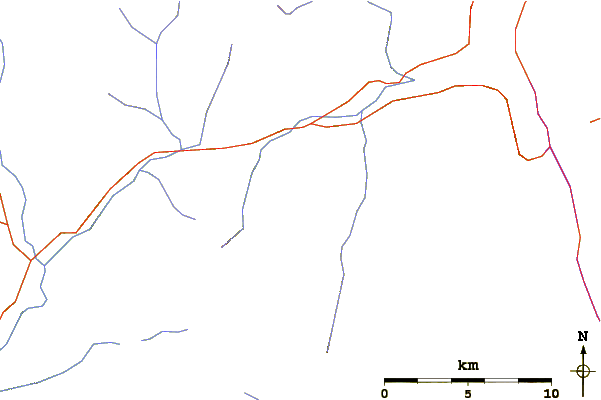 Roads and rivers around Kings Peak (Elk River Mountains)