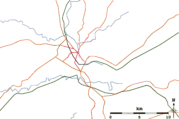 Roads and rivers around Kinnoull Hill