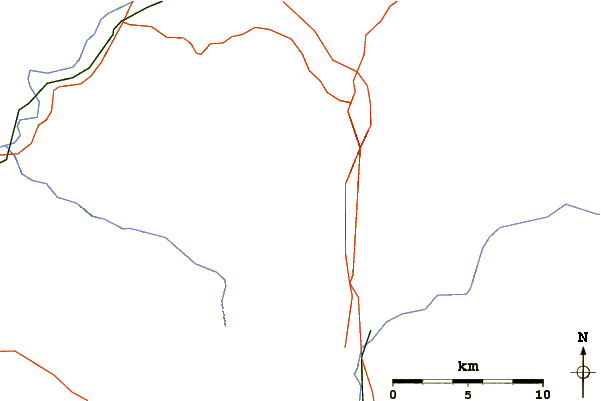 Roads and rivers around Kinsman Mountain