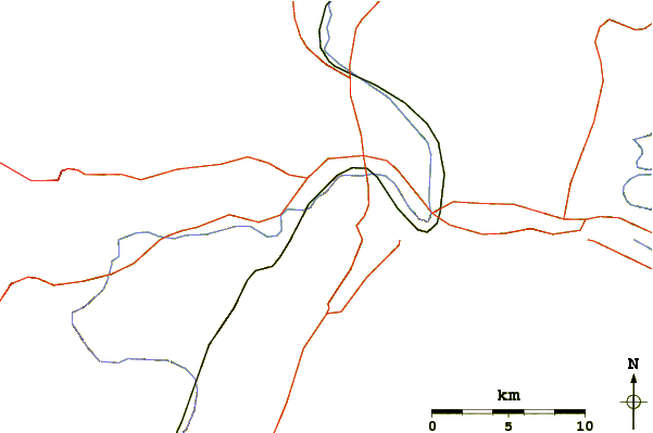 Roads and rivers around Kinton Knob