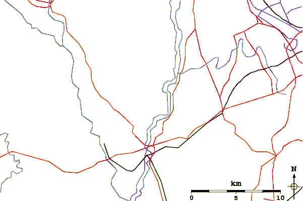 Roads and rivers around Kinver Edge