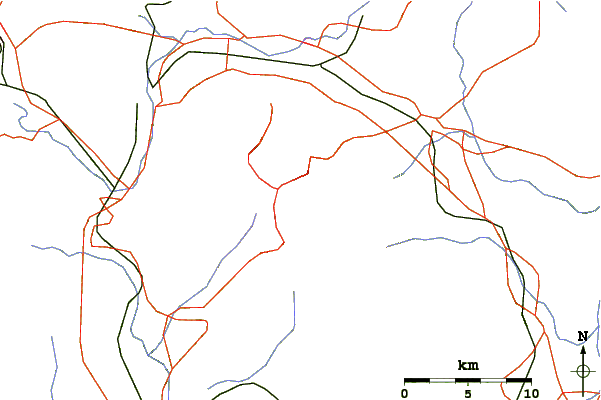 Roads and rivers around Kirishima