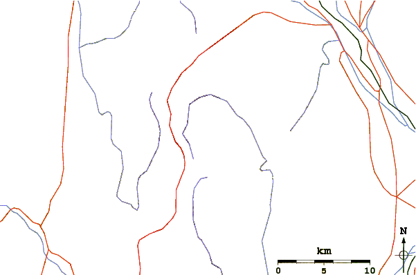 Roads and rivers around Kita Dake