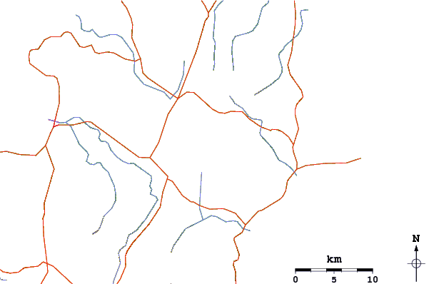 Roads and rivers around Klabat