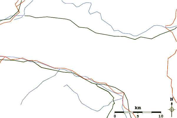 Roads and rivers around Klek, Karavanke