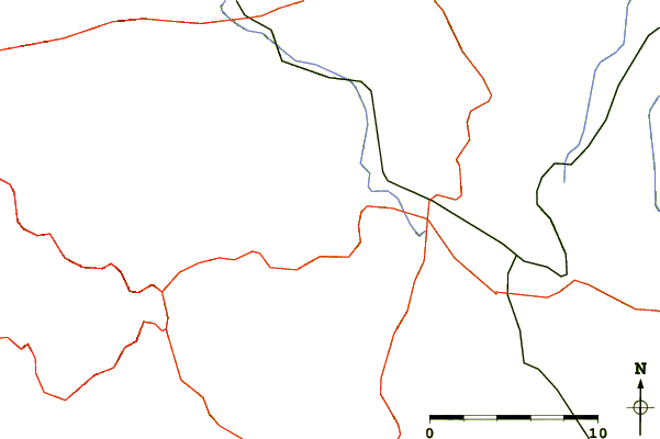 Roads and rivers around Klek mountain, Croatia