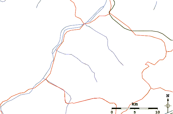 Roads and rivers around Knittelkarspitze