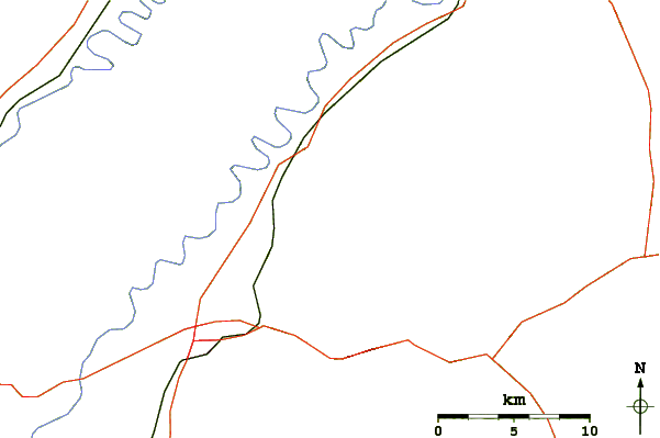 Roads and rivers around Knob Mountain (Page County, Virginia)