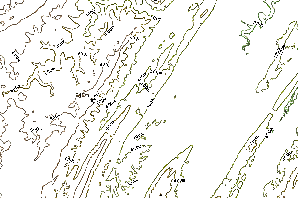 Mountain peaks around Knobly Mountain