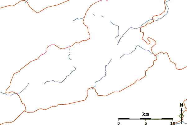 Roads and rivers around Knockowen