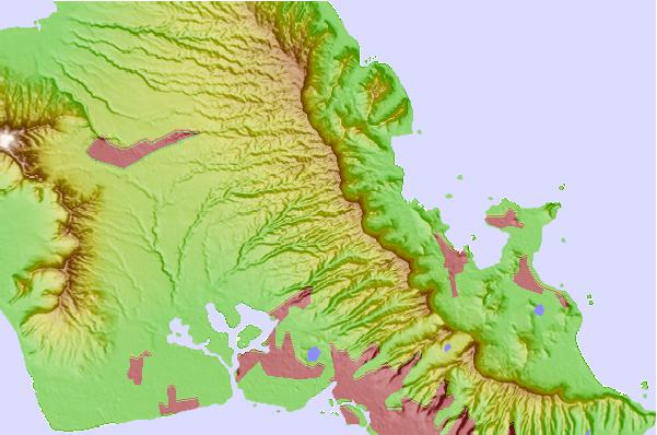 Surf breaks located close to Koʻolau Range