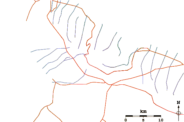 Roads and rivers around Kohala (mountain)