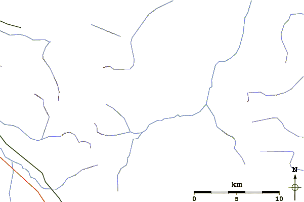 Roads and rivers around Kokummi Mountain (Sutton Range)