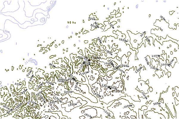 Mountain peaks around Kongskrona