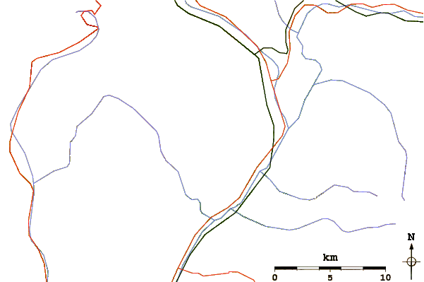 Roads and rivers around Königsangerspitze