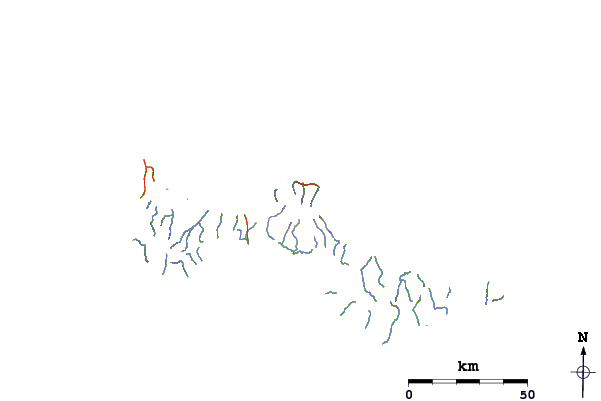 Roads and rivers around Kookooligit Mountains