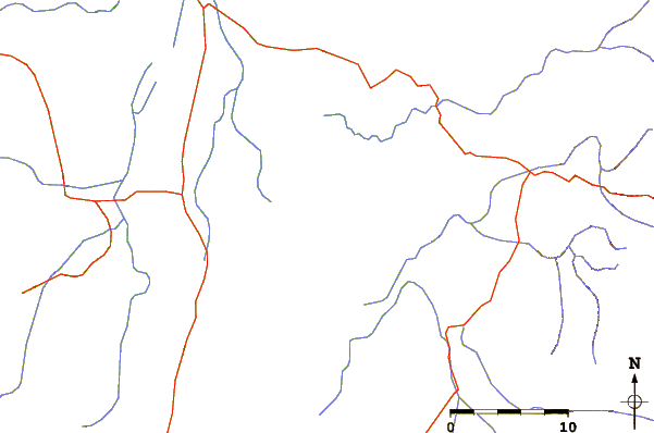 Roads and rivers around Korosi