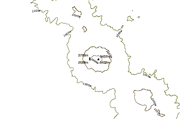 Mountain peaks around Koryaksky