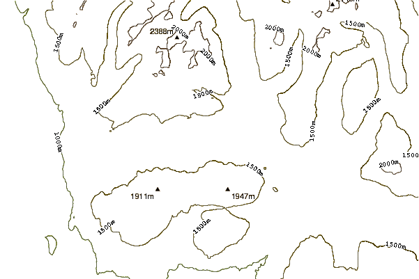 Mountain peaks around Kostal Cone