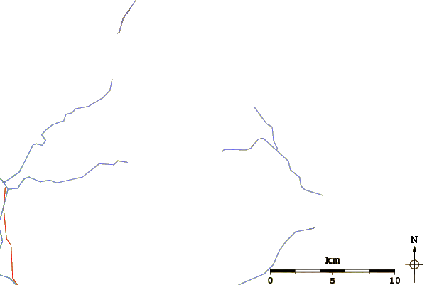 Roads and rivers around Kostal Cone