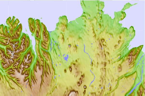 Surf breaks located close to Krafla