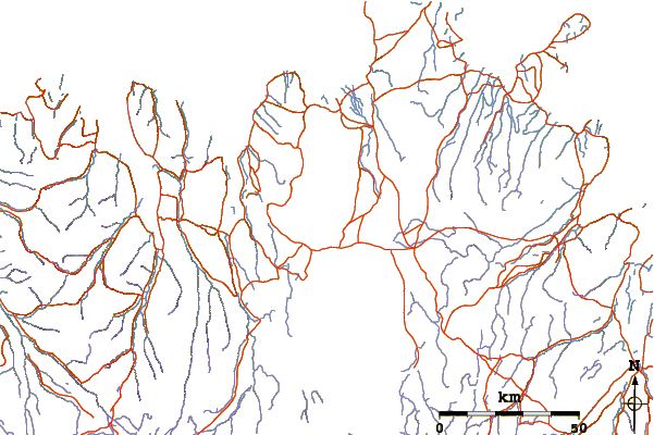 Roads and rivers around Krafla