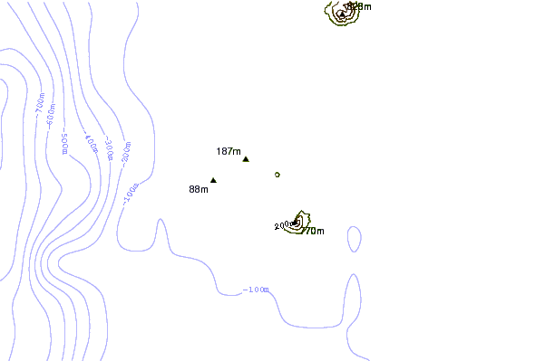 Mountain peaks around Krakatoa