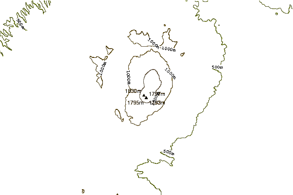 Mountain peaks around Krasheninnikov (volcano)