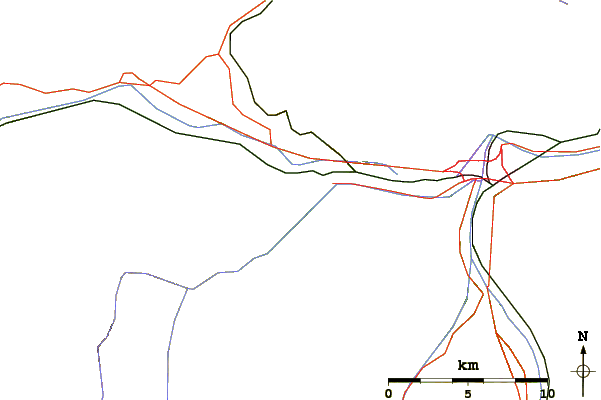 Roads and rivers around Kreusspitze