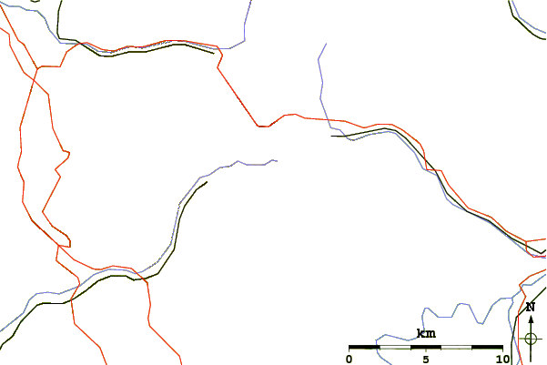 Roads and rivers around Kreuzberg (Rhön)