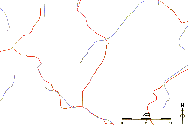 Roads and rivers around Kreuzspitze