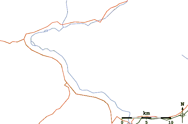 Roads and rivers around Krn