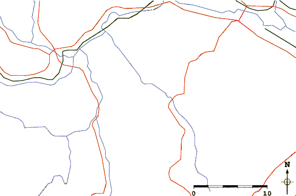 Roads and rivers around Krstac