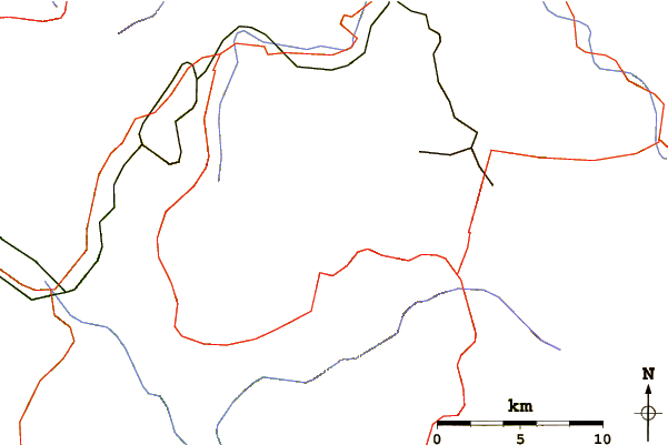 Roads and rivers around Krvavac