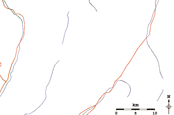 Roads and rivers around Kuh-e Bandaka