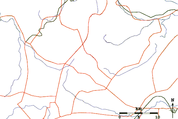 Roads and rivers around Kuju Group