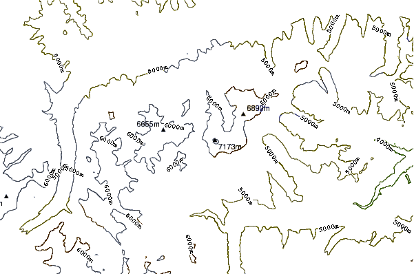 Mountain peaks around Kula Kangri