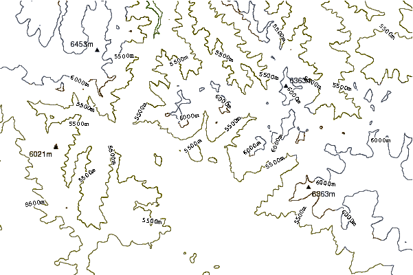 Mountain peaks around Kunlun Volc Group