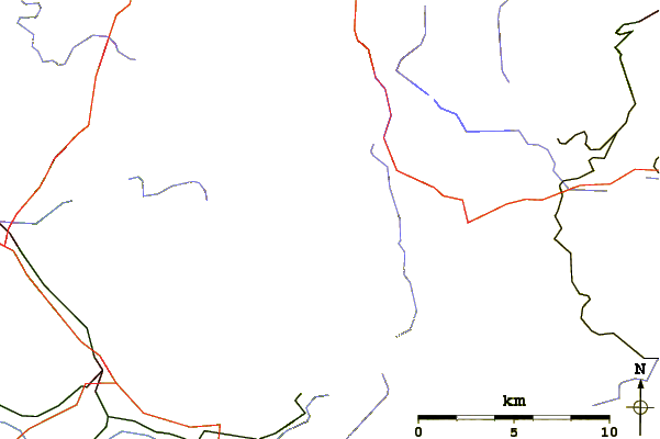 Roads and rivers around Kuppe (Harz)