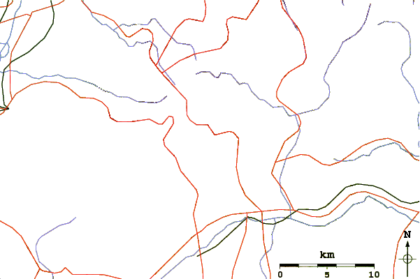 Roads and rivers around Kusatsu-shirane