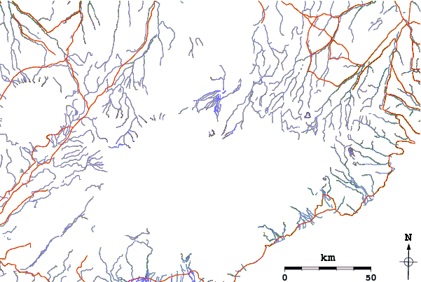 Roads and rivers around Kverkfjoll